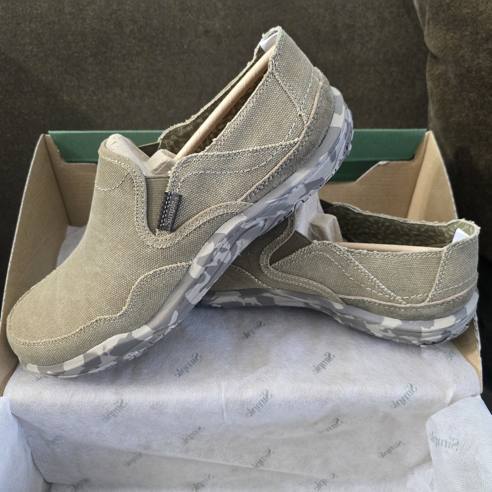 Simple Men's Centric Fashion Sneaker Dark Natural Canvas Sz-10 M US NEW I BOX